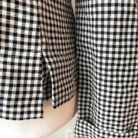 Vintage 90s Le Chateau Made in Canada Black & White Checkered Blazer. Women Sm - Picture 5 of 7